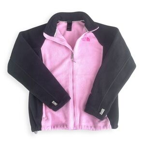 The North Face Black and Pink Fleece Full Zip Jacket